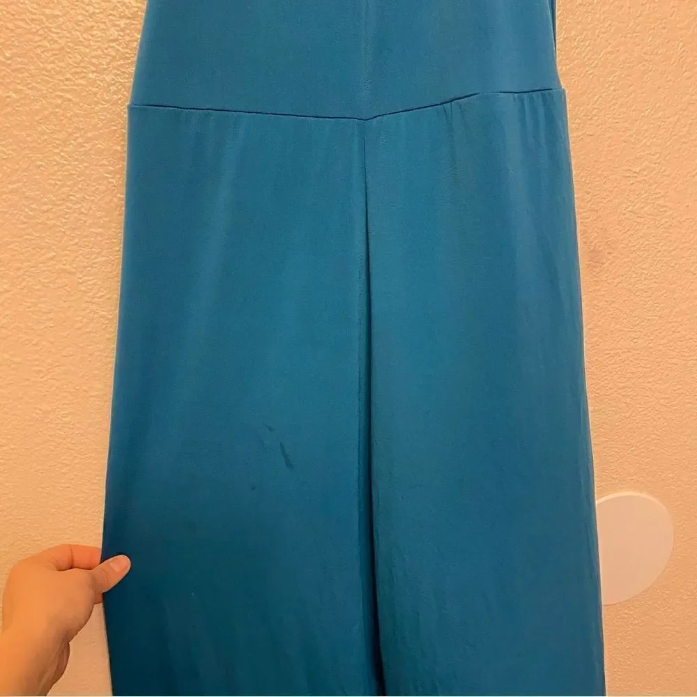 WEISSMAN Dance Costume unitard jumpsuit teal lace Open Hands 12372 adult SA
